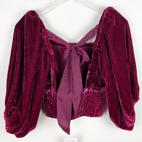 FREE PEOPLE | Marie  Velvet Open Back Cropped Top NWT - Picture 5 of 12